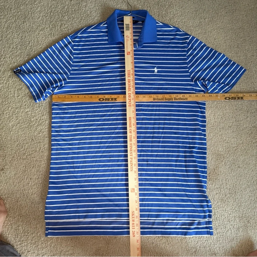 Ralph Lauren Polo Golf Performance Blue Stripped Shirt | Men's Large